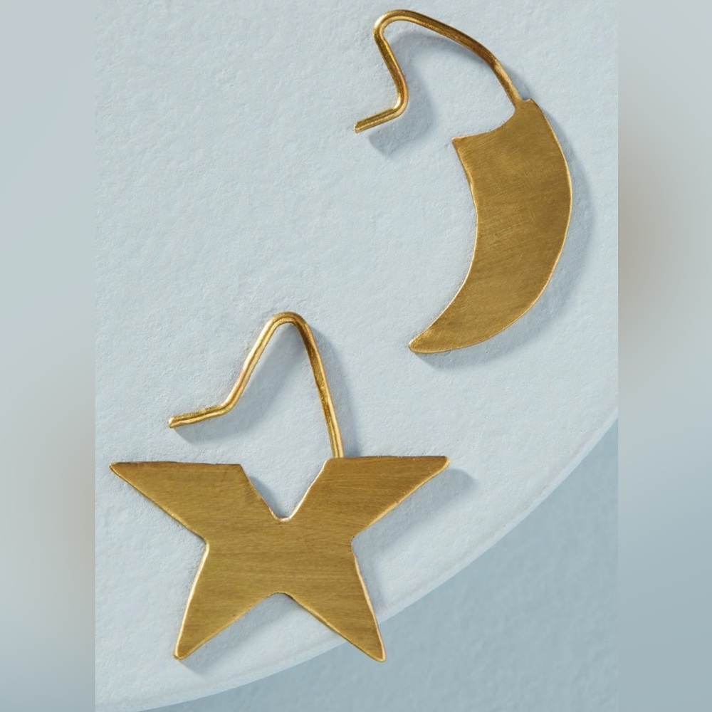 NWT Anthropologie starry night hugger hoop earrings